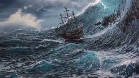 Video by muraljoe Joe Paints a Stormy ocean Scene with Acrylic latex ...