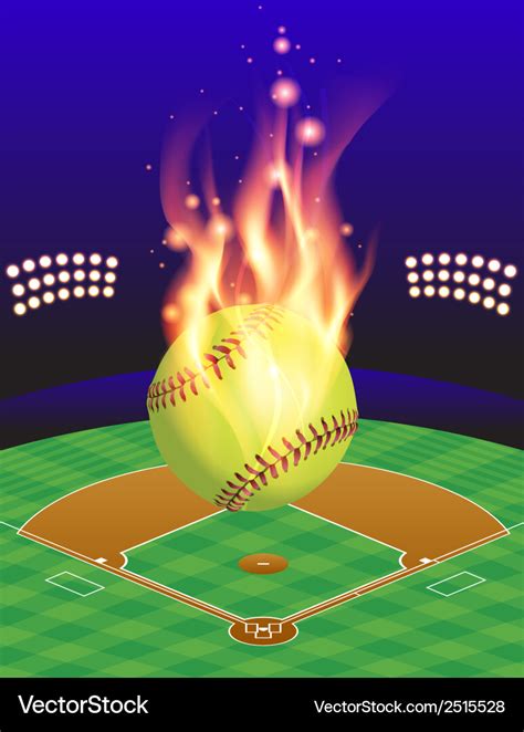 Fire softball field Royalty Free Vector Image - VectorStock