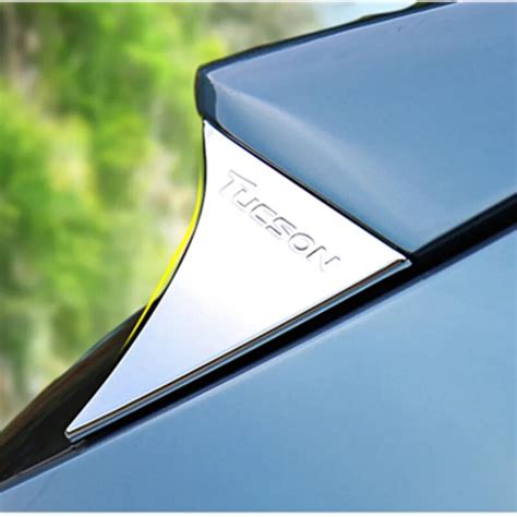 Car styling ABS Chromed Rear Spoiler Trim Cover For Hyundai Tucson ...