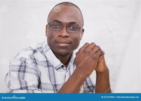 Man Wearing Glasses Smiling at Camera Stock Image - Image of briefing ...