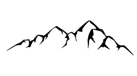 Simple Mountains Silhouette Vector, Mountain, Silhouette, View PNG and ...