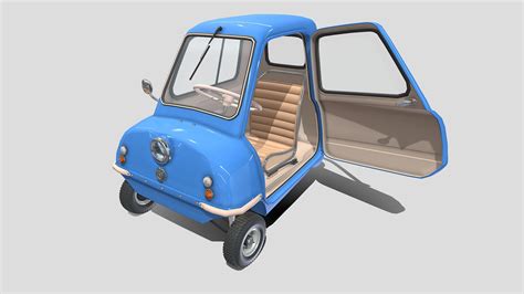 Peel P50 Blue with interior and chassis - Buy Royalty Free 3D model by ...