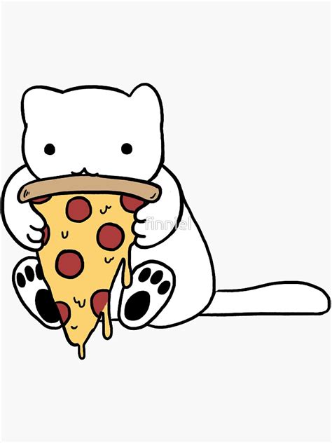 "pizza cat" Sticker by finniel | Redbubble