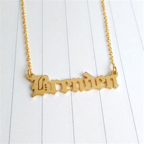 Old English Necklaceold English Necklace Goldcustom Name - Etsy