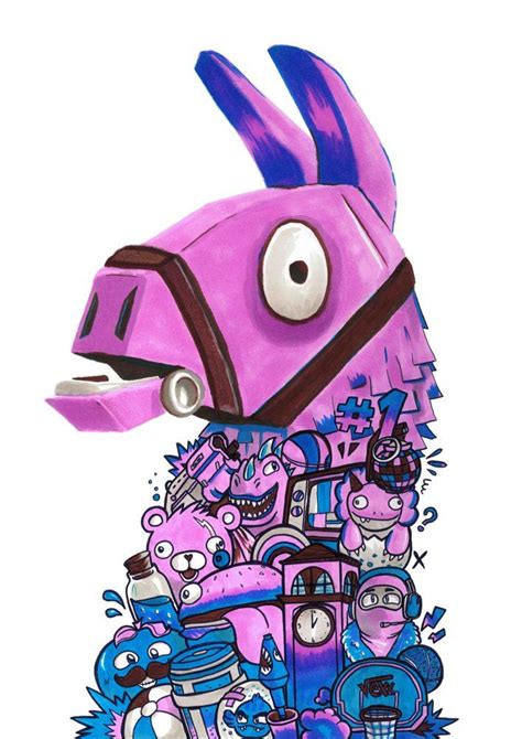 Image of Fortnite Llama Art (LIMITED EDITION, SIGNED & EMBOSSED ...