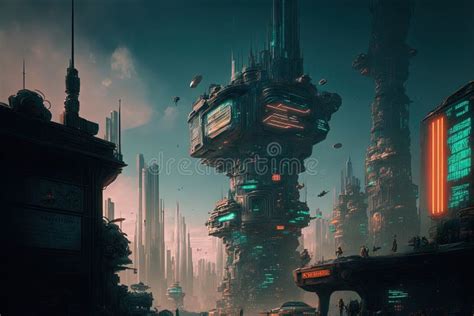 Cyberpunk Neo City, Futuristic Technology in the World of Tomorrow ...