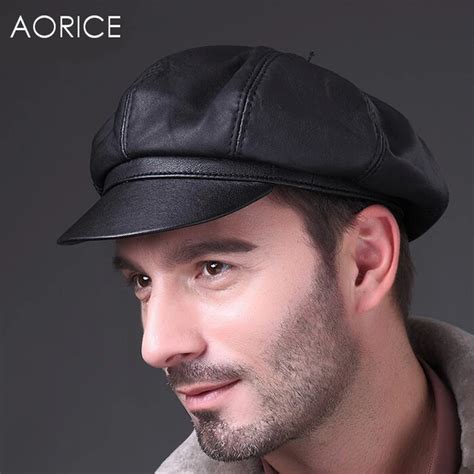 HL010 Genuine Soft Leather Driving Flat Cap Mens Stylish Fashion Sport ...