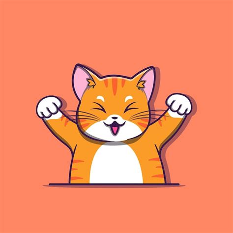 Premium Vector | Cute happy cat cartoon design premium vector