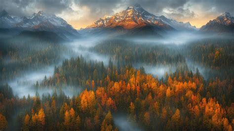 Download Most Beautiful Desktop Foggy Autumn Forest Wallpaper ...