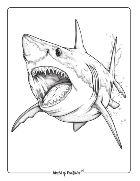 Realistic Shark Coloring Pages