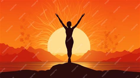 Premium Photo | Silhouette of woman doing yoga at sunset