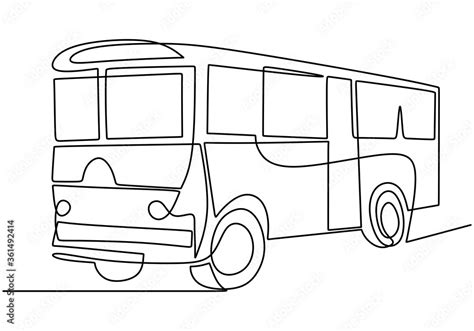 Single continuous line drawing of school bus. Regularly used to ...