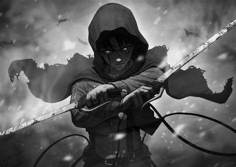 Levi Ackerman Monochrome Wallpaper, HD Anime 4K Wallpapers, Images and ...