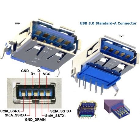 Conector USB 3.0 HEMBRA 9 PIN tipo A - aelectronics