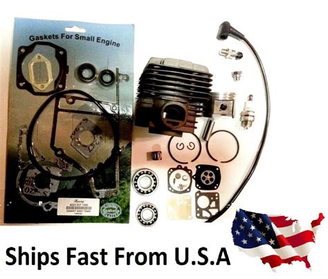 Cylinder kit for stihl ts400 overhaul + gasket set oils seals ...