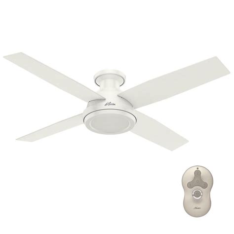 Hunter Dempsey 52 in. Low Profile No Light Indoor Fresh White Ceiling ...