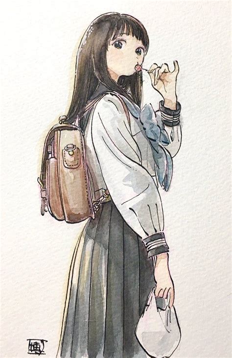 Anime Girl Watercolor