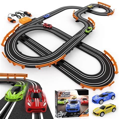 Slot Car Race Track Sets with 4 High-Speed Slot Cars, Battery or ...