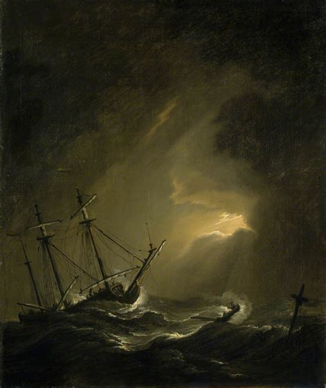 A Small Dutch Ship Riding out a Storm | Ship paintings, Boat painting ...