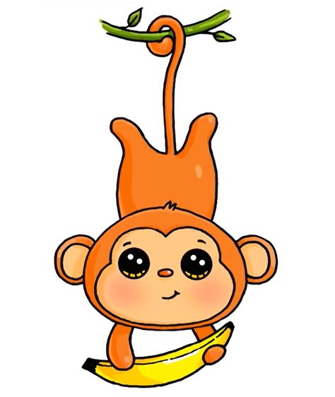 Simple Cute Monkey Drawing