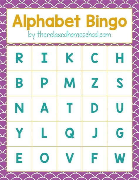 FREE Alphabet Bingo card printable! Download this free printable to ...