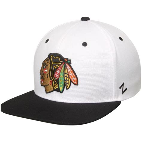 Chicago Blackhawks Zephyr Z11 Snapback Adjustable Hat - White/Black ...