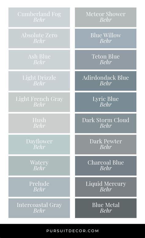 Best Behr Blue Gray Paint Colors for Cool Calming Vibes - Pursuit Decor ...