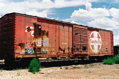 Santa Fe MOW Boxcar No. 205619 (?) At Seligman | Box car, Santa fe ...