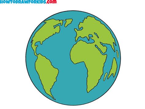 How to Draw Earth - Easy Drawing Tutorial For Kids | Earth drawings ...