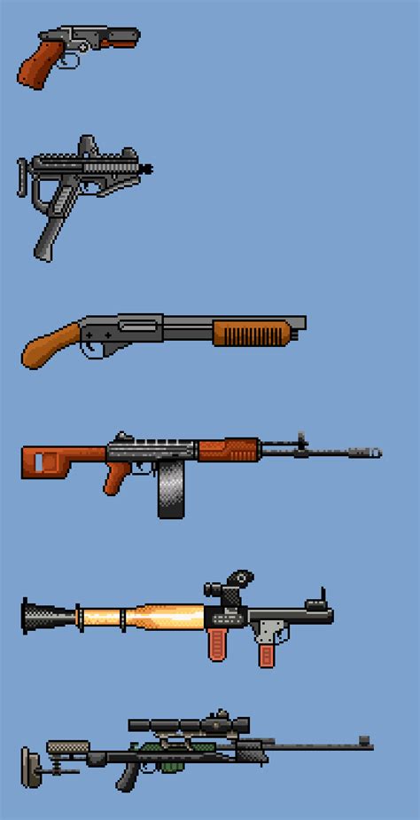 Pixel Guns for your game (2D Gun Assets) by ChiffaProdaction