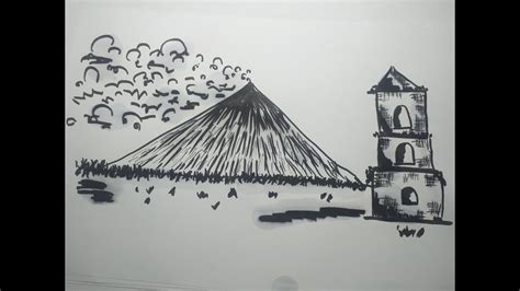 Mayon Volcano Sketch - Fuegoder Revolucion