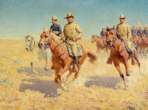 Theodore Roosevelt and the Rough Riders Painting by William Robinson ...