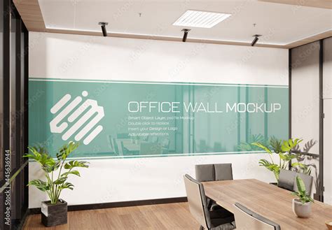 Office Wall Mockup Interior Meeting Room Stock Template | Adobe Stock