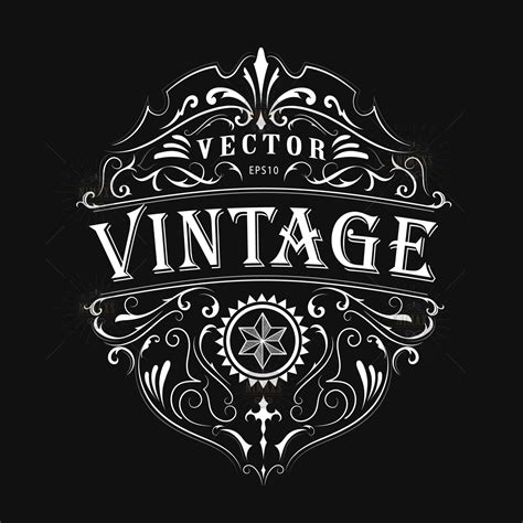 Antique label typography vintage frame design SVG, EPS, PNG