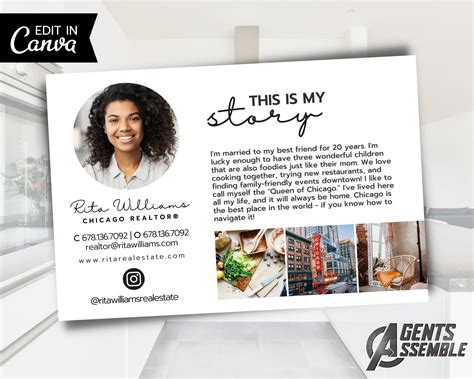 New Real Estate Agent Introduction Postcard, This is My Story Postcard ...