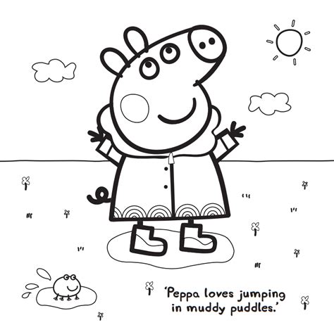 Peppa Pig Muddy Puddles Coloring Pages