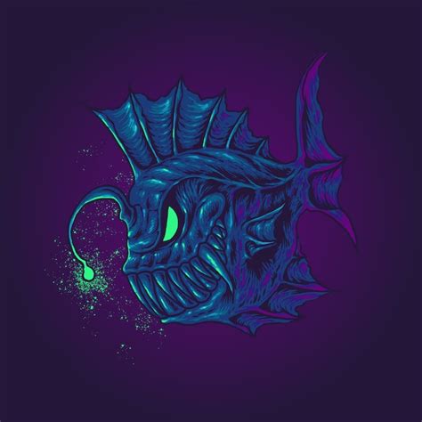 Premium Vector | Angler fish illustration