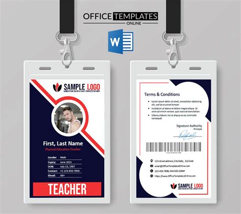 Teacher Id Card Template Free