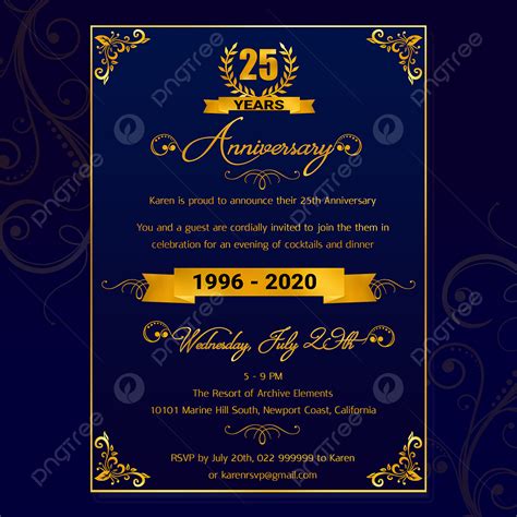 Anniversary Invitation Card Design Template Download on Pngtree