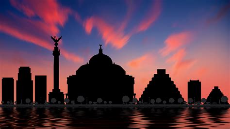 Mexico City Silhouette 4K Wallpaper - KDE Store