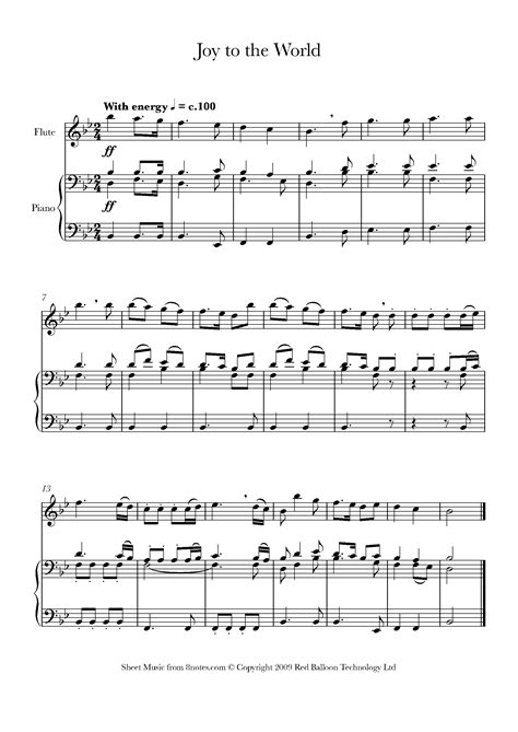 Printable Joy To The World Sheet Music