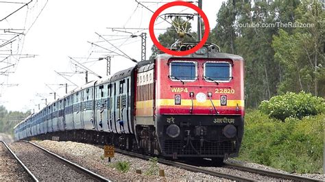 Dangerously Wobbling PANTOGRAPH WAP4 Loco : Indian Railways - YouTube