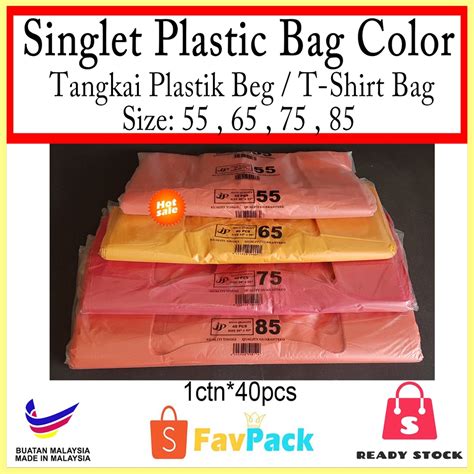 Singlet Plastic Bag - Color / Plastik Bag Tangkai / T-Shirt Bag, Size ...