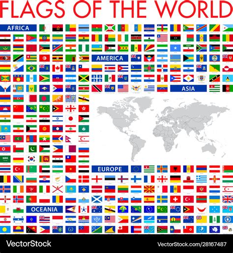 All world flags - icon set Royalty Free Vector Image