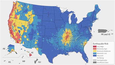 Earthquake Risk Map Usa