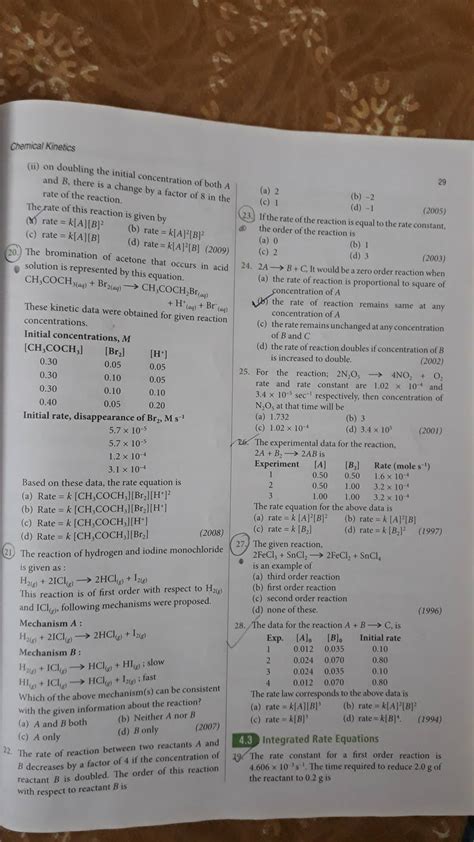 (21) The reaction of hydrogen and iodine monochloride 27. The given reac..