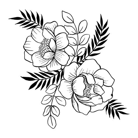 Drawing Of Flowers PNG Images Transparent Background | PNG Play