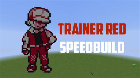 Minecraft Speed Build- Pokemon Trainer Red Pixel Art (Gen 1) - YouTube