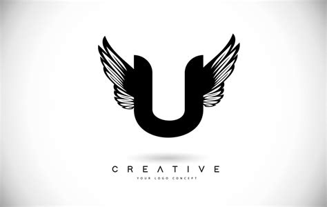 U Letter Logo with Wings. Creative Wing Letter U Logo icon Design ...