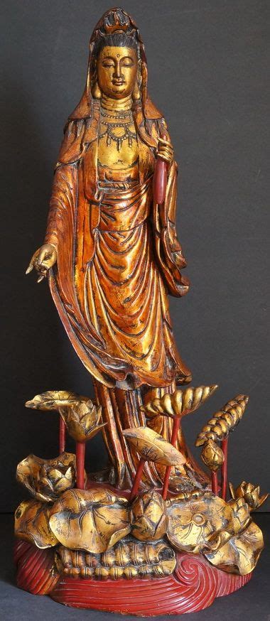 Chinese Wooden Statue Goddess of Mercy | Kuan yin, Guanyin, Buddha